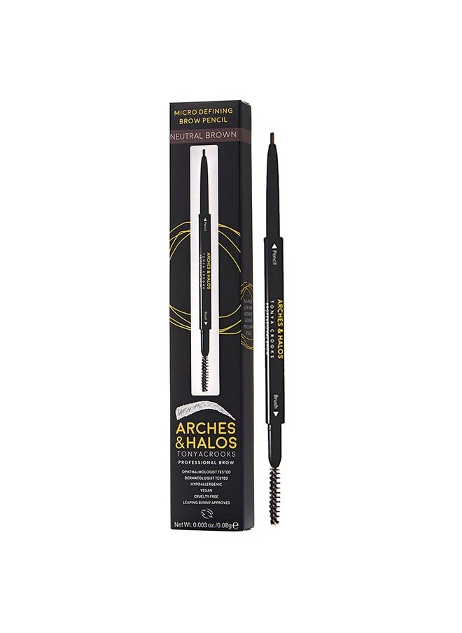 Arches & Halos - Micro Defining Brow Pencil Fuller And More Defined Brows Longlasting Smudge Proof Rich Color Dual Ended Pencil With Brush Vegan And Cruelty Free Neutral Brown 0.03 Oz - Image 1