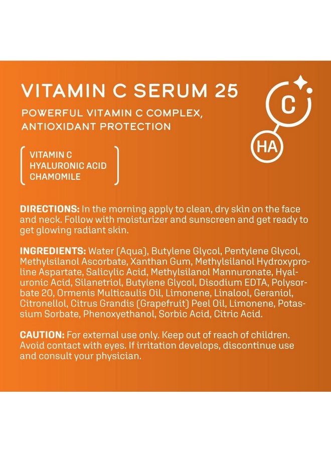 DCL Skincare Vitamin C Serum 25, High Potency 25% Vitamin C Anti-oxidant Serum with Amino and Hyaluronic Acids, 1 Fl Oz - Image 2