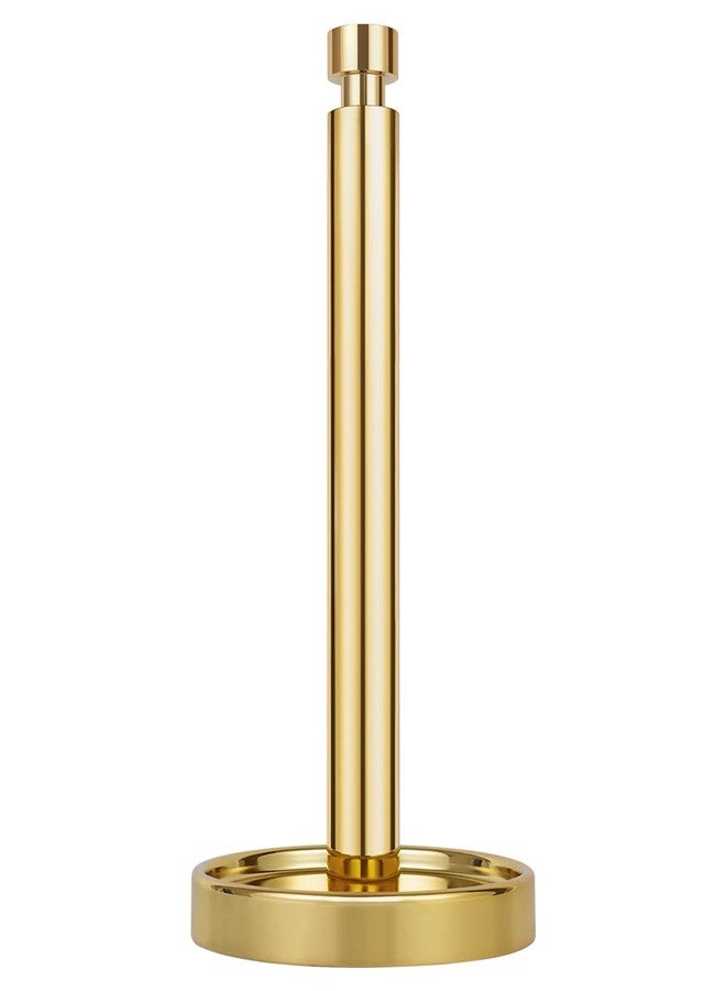 Ivilon Paper Towel Holder Stand - Steady and Easy Tear - Fits All Paper Towel Rolls - Gold Polished - Image 1