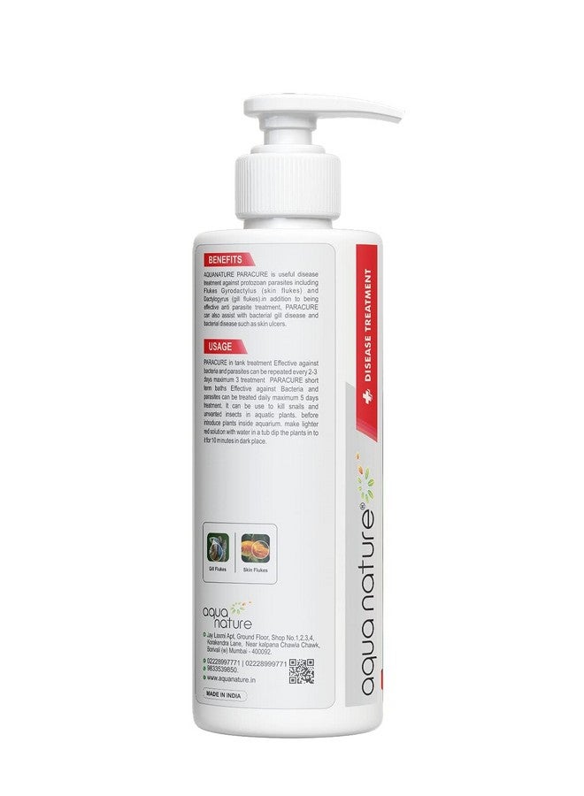 aqua nature علاج باراكور للطفيليات، وعلاج الفلوقات الجلدية والخيشومية لأسماك الأكواريوم العذبة (500 مل) - Image 2