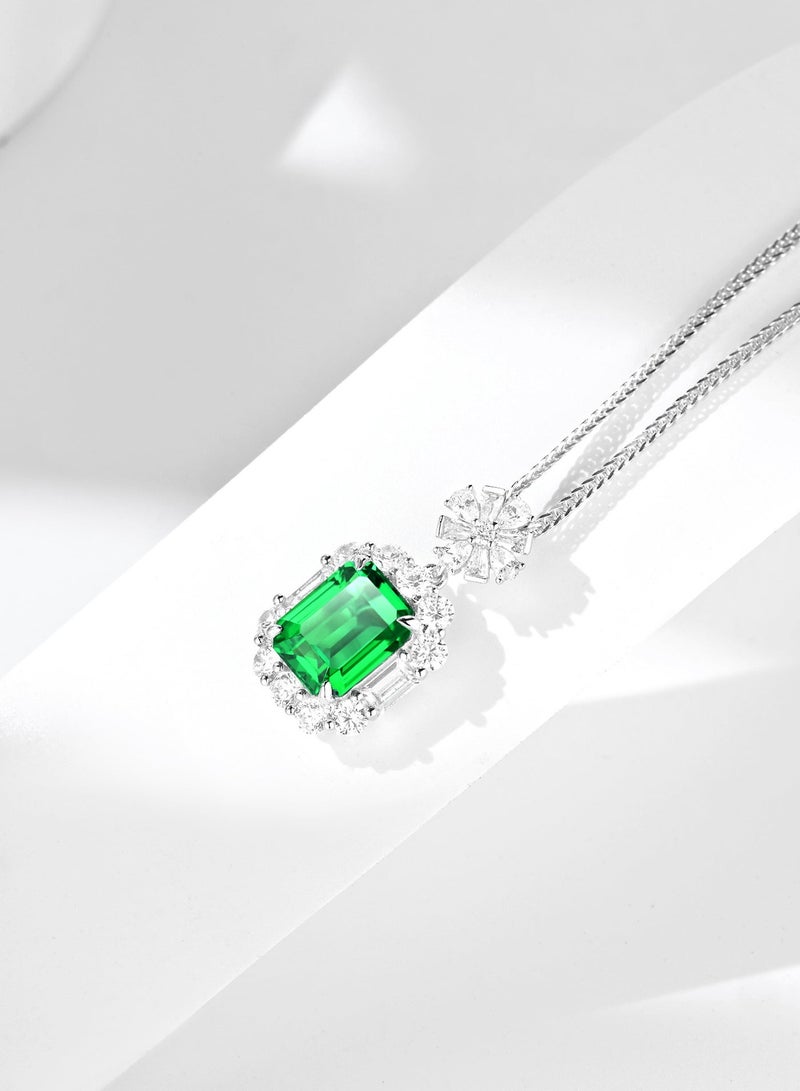 Field artificial emerald diamond Pendant Necklace diamond necklace necklace for ladies - Image 3