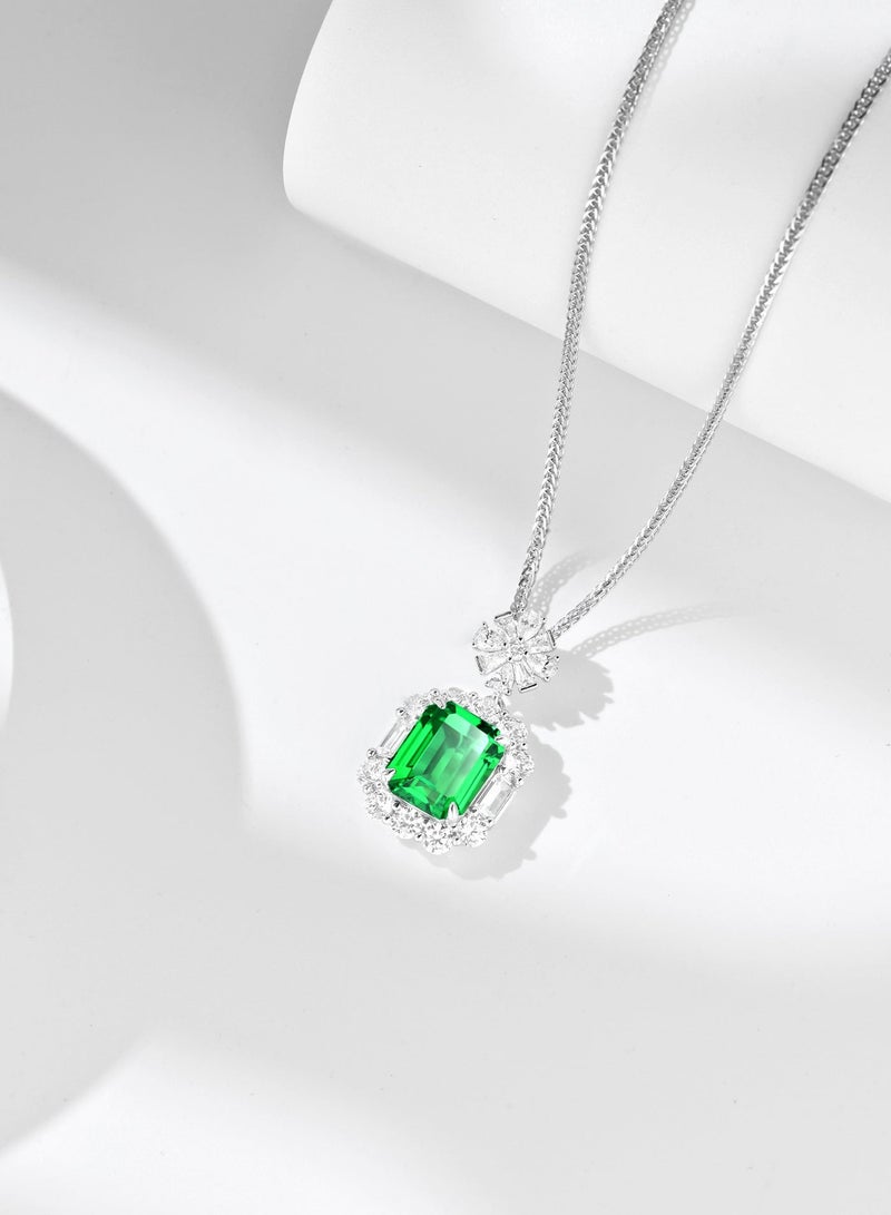 Field artificial emerald diamond Pendant Necklace diamond necklace necklace for ladies - Image 4
