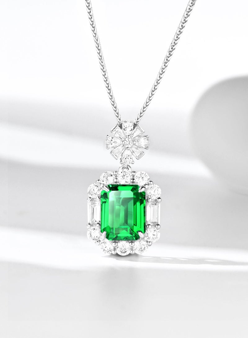 Field artificial emerald diamond Pendant Necklace diamond necklace necklace for ladies - Image 2