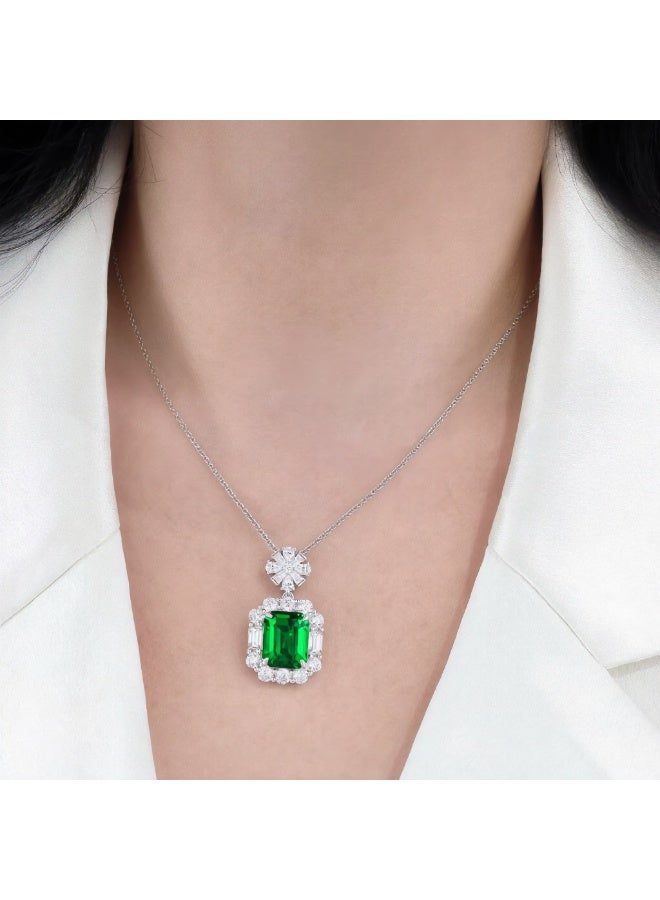 Field artificial emerald diamond Pendant Necklace diamond necklace necklace for ladies - Image 5