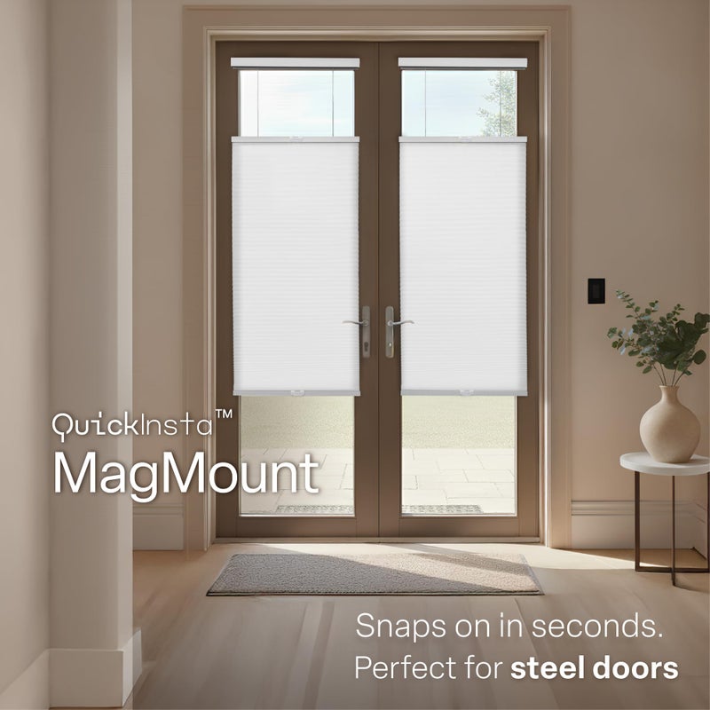 Regal estate ستائر خلوية REGAL estate QuickInsta MagMount بدون أدوات بدون حفر لاسلكية 1" مغناطيس من الأعلى إلى الأسفل للأبواب المعدنية الفولاذية، 25" عرض × 42" ارتفاع، أبيض - Image 2