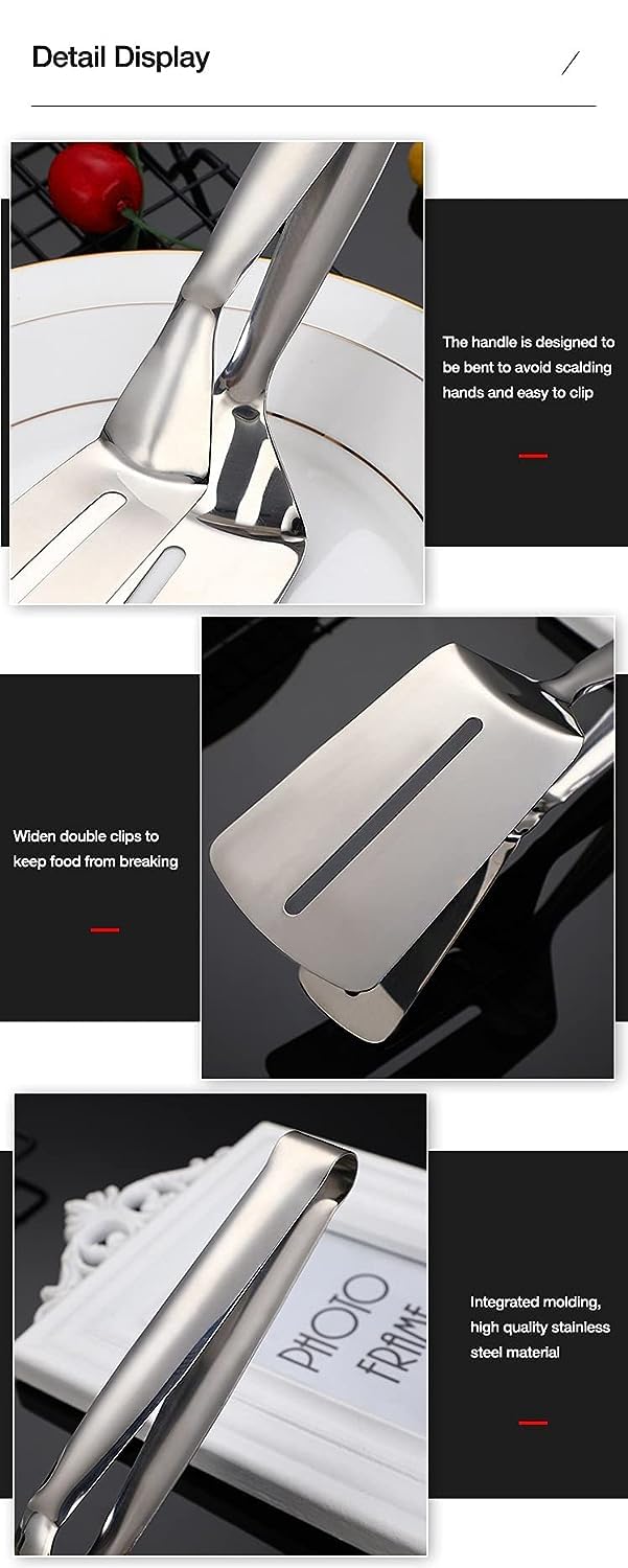 Nexellar Stainless Steel Cooking Tong-Roti Chapati Tong Frying Grilling Toasting Bread Salad Serving Tool at Your Kitchen Restaurant Office - Image 4