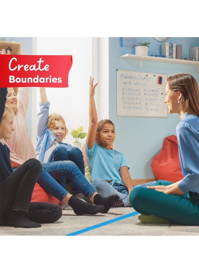 XFasten Carpet Marker Strips For Classroom, 100 Feet (4 Rolls) Carpet Markers For Teachers, Sit Spots For Classroom Carpet, Floor Tape Sensory Path For School (Red, Green, Blue, Yellow) 1-Inch Width - Image 5