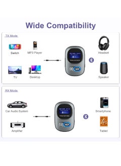 Generic Bluetooth 5.3 Transmitter and Receiver, Bluetooth Adapter Audio with LED Display, Hand-Free Call 3.5mm Bluetooth Aux Adapter, Support TF Card, Volume Control, Navigation, for Car/Speaker/Home Theater  - Image 4