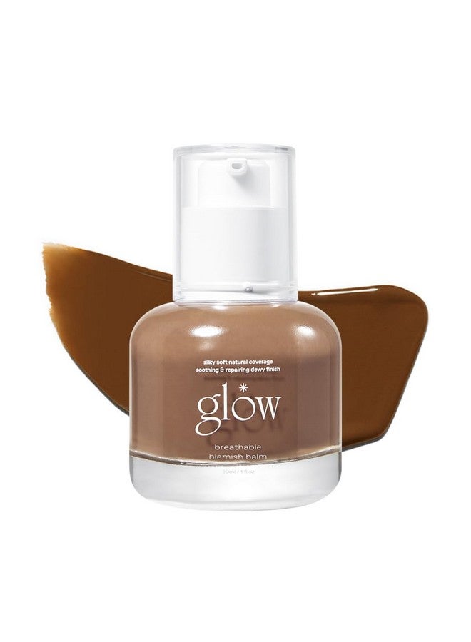 Glow glow breathable blemish balm #brown : lightweight & hydrating, skincare-like, medium-coverage bb cream infused with green tea water, 1 fl oz - Image 1