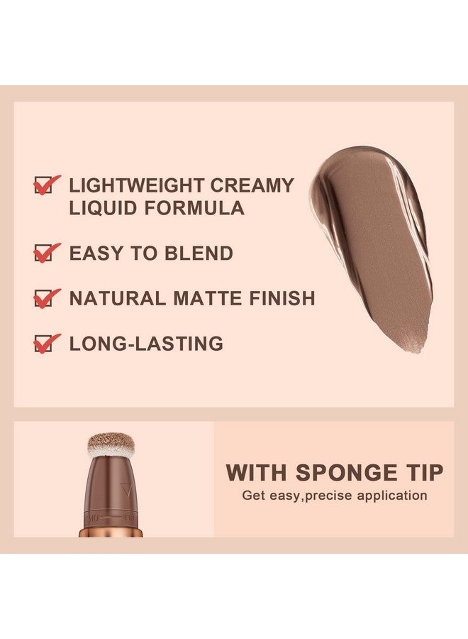 Mysense Mysense Liquid Contour Beauty Wand,Gel Cream Bronzer Stick,Blendable Matte Finish Shades Pencil,Long Lasting Smooth Moisturize Gliding Face Makeup,With A Sponge Tip,#01  - Image 4