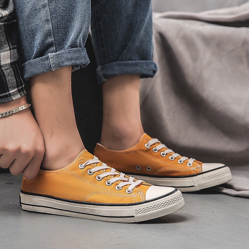 1970s Canvas Shoes Mens Low-cut Mens Shoes Korean Style Fashionable All-match Breathable Cloth Shoes Work Shoes Casual Couples Board ShoesEngraved 6970 turmeric Engraved 6970 turmeric 