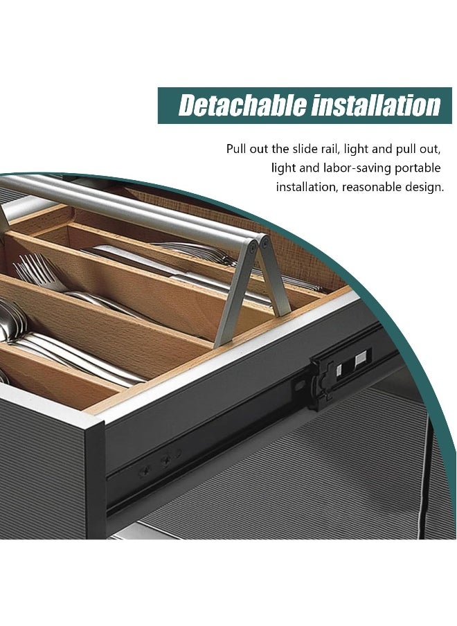 Generic Heavy Duty Drawer Slides, Drawer Runners Track Guide Glides 90 KG Load Capacity Self Close Full Extension with Ball Bearing Slides 250 mm, Side Mount 1 Pair Black  - Image 4
