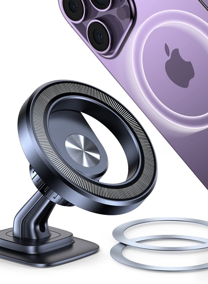 Bukela Car Mount Magnetic Phone Holder for Car Dash Mount Phone Holder Fit Curved Surface Flexible Rotation Compatible with iPhone 15 14 13 12 Pro Max Plus Mini - Image 1
