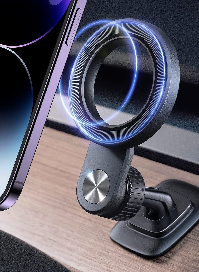 Bukela Car Mount Magnetic Phone Holder for Car Dash Mount Phone Holder Fit Curved Surface Flexible Rotation Compatible with iPhone 15 14 13 12 Pro Max Plus Mini - Image 2
