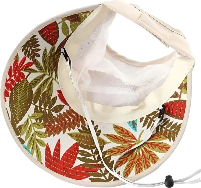 تيزجيلسين Women's Floral Patterned Summer Visor Hat