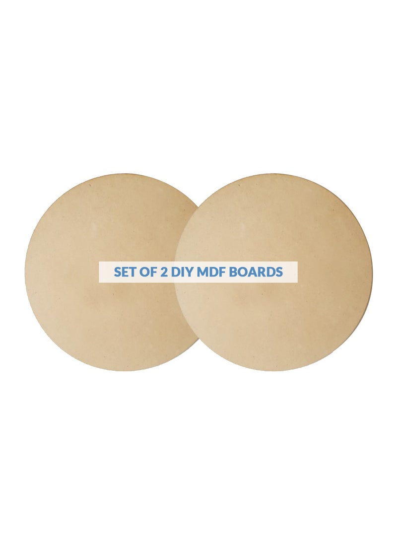 ArtSplash - ArtSplash Plain Round Centre Marked Board Set of 2 for Lippan Art|Mandala kit|Dot Mandala Art Board|Circular Wooden Board|Painting|Resin|Lippan Art Board, Perfect for Painting and Artwork(8 inch) - Image 1