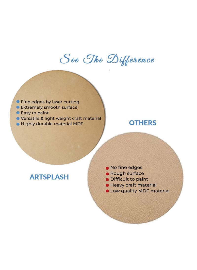 ArtSplash - ArtSplash Plain Round Centre Marked Board Set of 2 for Lippan Art|Mandala kit|Dot Mandala Art Board|Circular Wooden Board|Painting|Resin|Lippan Art Board, Perfect for Painting and Artwork(8 inch) - Image 1