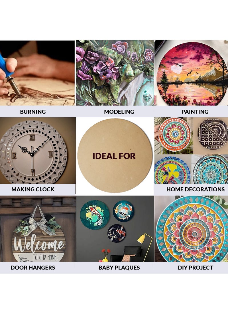 ArtSplash - ArtSplash Plain Round Centre Marked Board Set of 2 for Lippan Art|Mandala kit|Dot Mandala Art Board|Circular Wooden Board|Painting|Resin|Lippan Art Board, Perfect for Painting and Artwork(8 inch) - Image 1