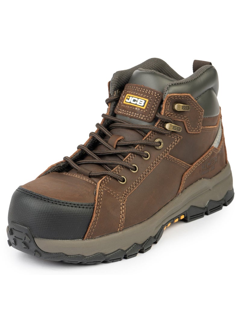 JCB Rugged 6" Safety Boots for Men JCB-005A | Alloy Toe – Oil, Heat & Slip Resistant, ASTM F2413-18 Certified, EH – Mid Brown - Image 1