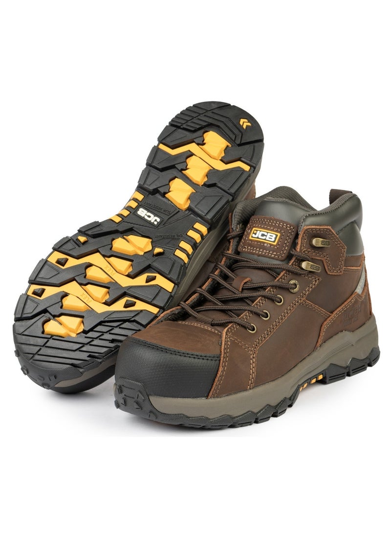 JCB Rugged 6 Inch Safety Boots for Men JCB-005A | Alloy Toe – Oil, Heat & Slip Resistant, Certified Safety Shoe, EH – Mid Brown - Image 4