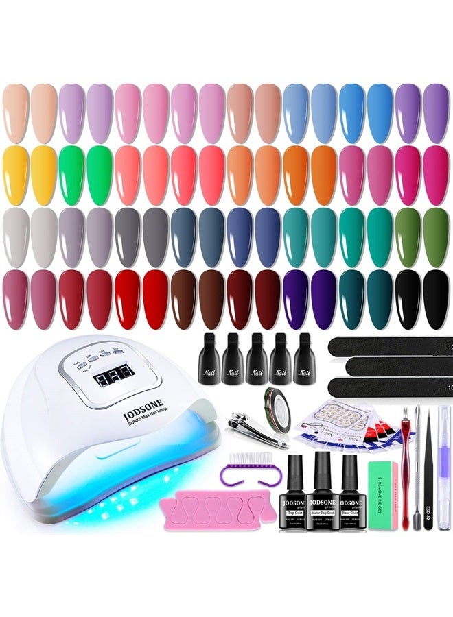 JODSONE Gel Nail Polish Kit with U V Light 32 Color Soak OFF Gel Nail Kit Base&Top Coat Gel Polish for DIY Manicure Lovers - Image 1