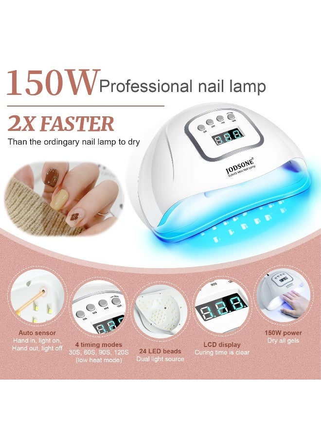 JODSONE Gel Nail Polish Kit with U V Light 32 Color Soak OFF Gel Nail Kit Base&Top Coat Gel Polish for DIY Manicure Lovers - Image 5
