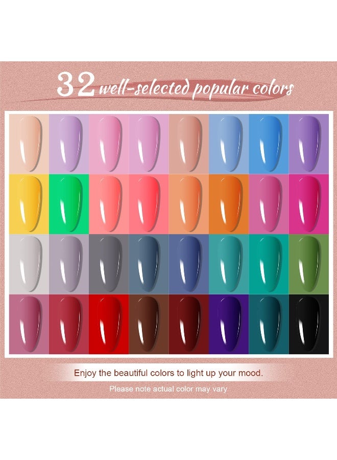 JODSONE Gel Nail Polish Kit with U V Light 32 Color Soak OFF Gel Nail Kit Base&Top Coat Gel Polish for DIY Manicure Lovers - Image 2