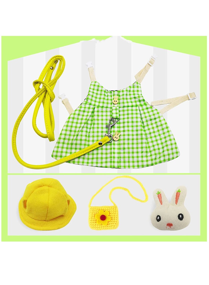 SOLARAE Pet Rabbit Harness Vest and Leash Set, with Mini Hat Bag Cute Brooch for Rabbit Ferret Teacup Poodle Kitten Small Animal - Image 3