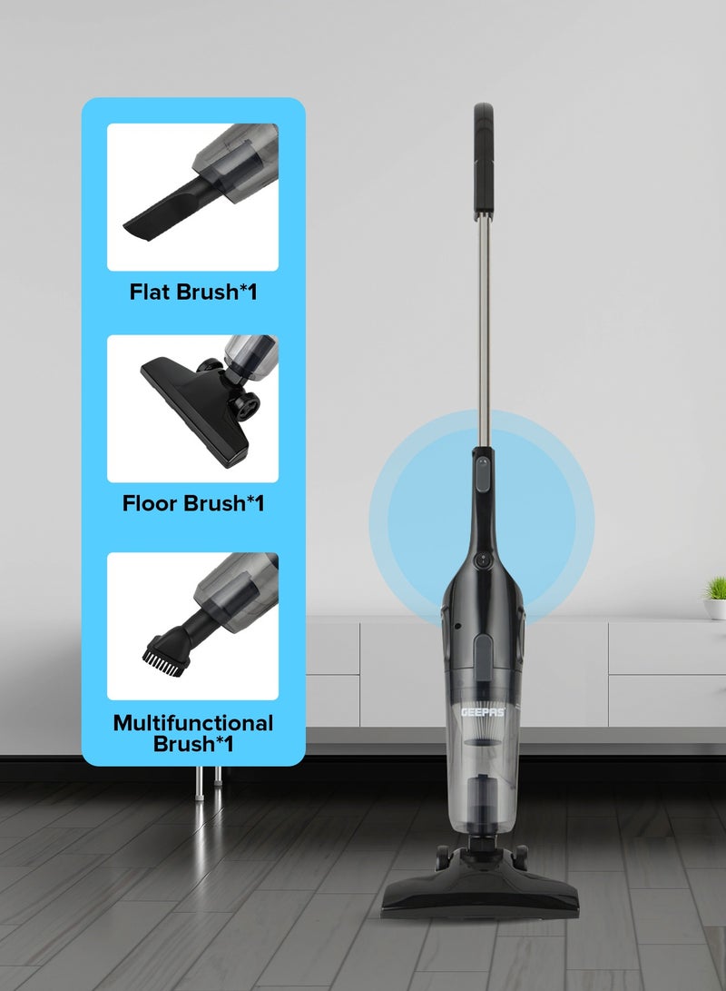 GEEPAS Stick And Handheld Vacuum Cleaner, HEPA Filter, 1.2L Dust Bag Capacity, 600W Powerful Motor, Transparent Dust Cup for Easy Check, Lightweight Body And Low Noise 1.2 L 600 W GVC19055-BK Black - Image 5