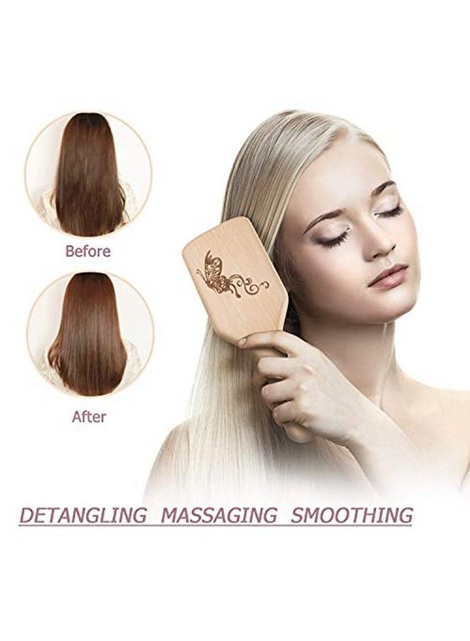 URTHEONE Boar Bristle Hair Brush And Comb Set For Women Men Kids Best L Wooden Paddle Hairbrush And Small Tl Styling Brush For Wet Or Dry Hair Detangling Smoothing Massaging - Image 4