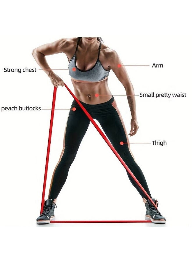 Shopeleven Shopeleven Resistance Bands: Strength Training, Body Building, Working Out, Stretching Resistance Tube  (Red)  - Image 3