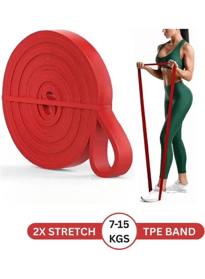 Shopeleven Shopeleven Resistance Bands: Strength Training, Body Building, Working Out, Stretching Resistance Tube  (Red)  - Image 1