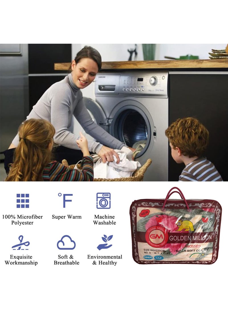 GOLDEN MILLION Luxury Korean Faux Mink Flannel Plush Cozy Raschel Thick Fleece Blankets for Bed Sofa Couch Travel Camping - Image 3