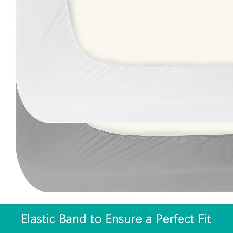 Biloban Waterproof Pack n Play Fitted Sheets 2 Pack,100% Waterproof Mini Crib Mattress Cover Protector 38" X 26" Fits for Baby Playpen/Playard Mattress, Portable Crib, Grey & Navy - Image 4