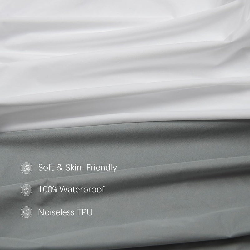 Biloban Waterproof Pack n Play Fitted Sheets 2 Pack,100% Waterproof Mini Crib Mattress Cover Protector 38" X 26" Fits for Baby Playpen/Playard Mattress, Portable Crib, Grey & Navy - Image 2