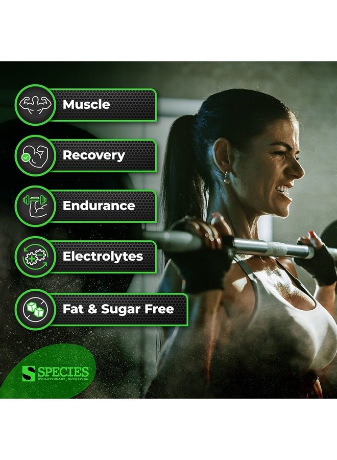 Species Nutrition Amino Evolved EAA & BCAA Powder, Fermented Amino Acids, Branched Chain Amino Acid Muscle Recovery & Endurance, Pre & Post Workout Supplement (Blue Raspberry, 30 Servings) - Image 4