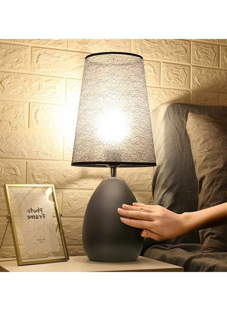 Bolivia's - Bedside Table Lamp - Modern Simple Bedroom Lamps with Fabric Shade Reading Nightstand Lamps for Living Room Kids Room College Dorm Office - Image 1