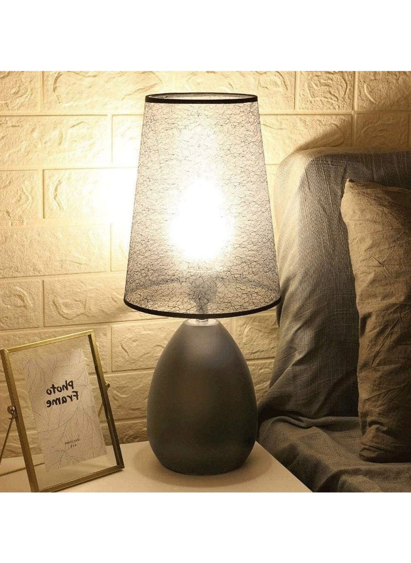 Bolivia's - Bedside Table Lamp - Modern Simple Bedroom Lamps with Fabric Shade Reading Nightstand Lamps for Living Room Kids Room College Dorm Office - Image 1
