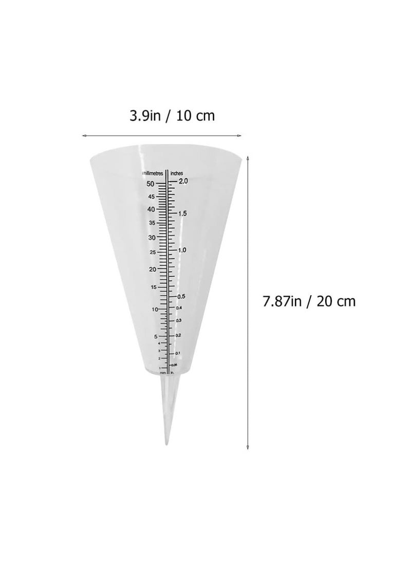 SYOSI ٣ قطع مقاييس مطر مخروطية، كوب قياس بلاستيكي شفاف مع مقياس كوب قياس مطر مخروطي للحديقة والعشب والفناء في الهواء الطلق - Image 4