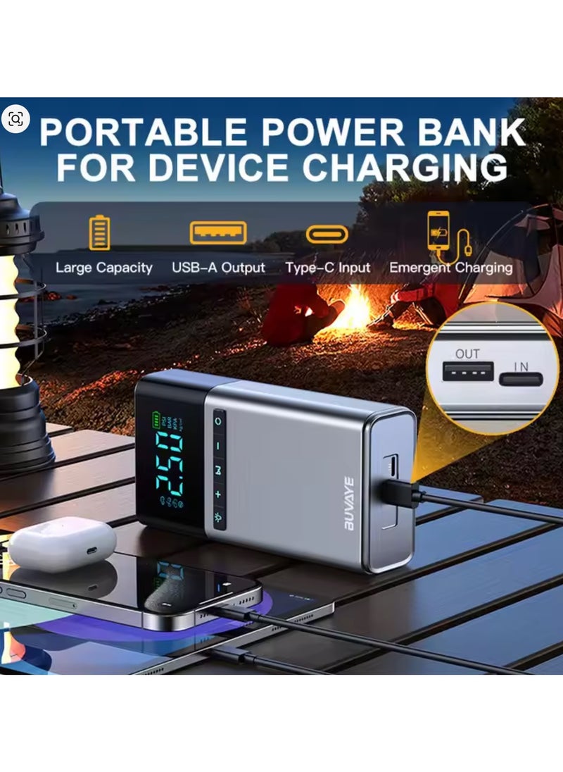 Generic 1500A Car Jump Starter 150PSI Air Compressor 12000mAh Power Bank Portable Battery Booster Tire Inflator LED Light EVA Bag  - Image 4
