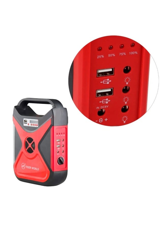 Portable Solar Power System SE01-6 – 8000mAh Battery, USB Charging, LED Lighting  Multimedia Playback - Image 3