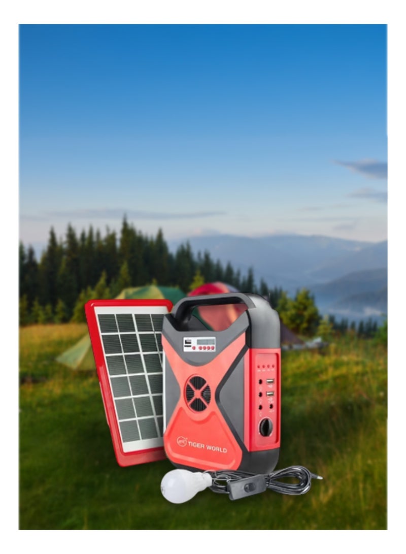 Portable Solar Power System SE01-6 – 8000mAh Battery, USB Charging, LED Lighting  Multimedia Playback - Image 4