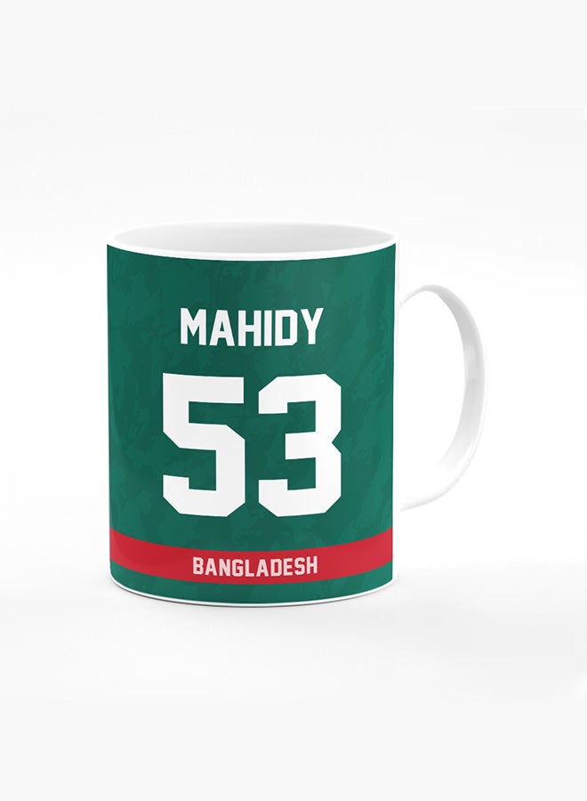 Stylizedd Designer Printed Coffee Mug with Heavy Duty Handle 11oz Ceramic Personalised Gift Mugs Cup [Microwave Safe & Dishwasher Proof ] - Cricket Player - Mehidy Hasan Miraz, Jersey Number - 53 - Image 1