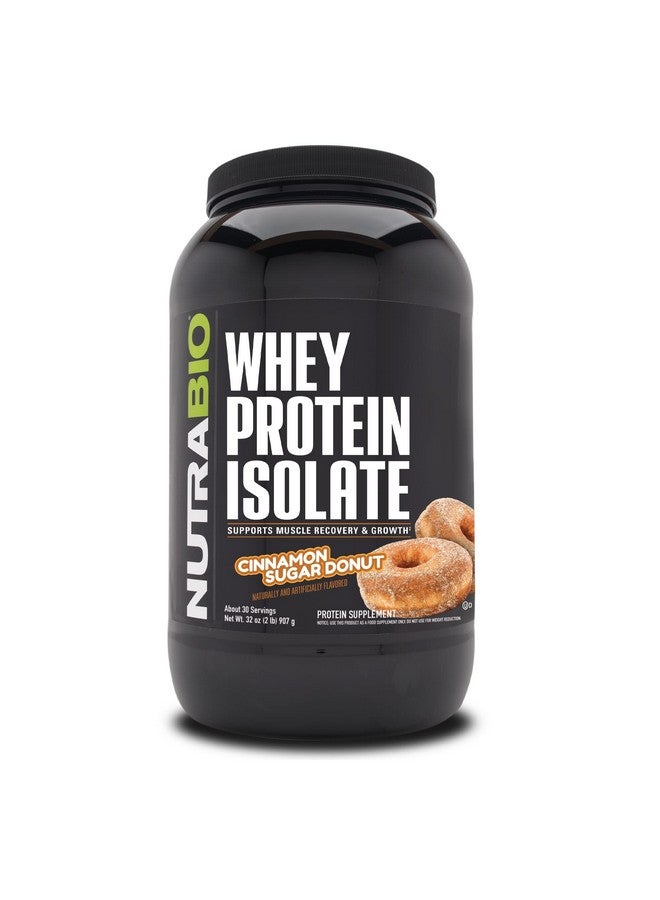 NutraBio 100% Whey Protein Isolate Protein Powder, 25g Protein with Complete Amino Acid Profile, Soy and Gluten Free, Low Carb and Low Calorie Whey Protein Powder, Cinnamon Sugar Donut, 2 Lbs. - Image 1