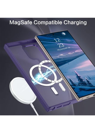 for Samsung S24 Ultra Case, Compatible with MagSafe, Magnetic Translucent Matte Back Shockproof Cover with Strong Magnet, Slim Thin Full Protection Phone Case for Galaxy S24 Ultra 5G (Purple) - view 3
