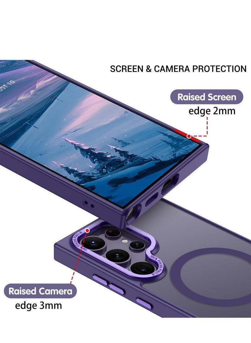 مستقبل نوفا جراب لموبايل سامسونج S24 الترا من ايليجو، متوافق مع ماج سيف، غطاء خلفي مغناطيسي شفاف غير لامع مضاد للصدمات مغناطيس قوي، موبايل رفيع ورفيع لحماية كاملة لهاتف جالاكسي 5G (ارجواني) - Image 5