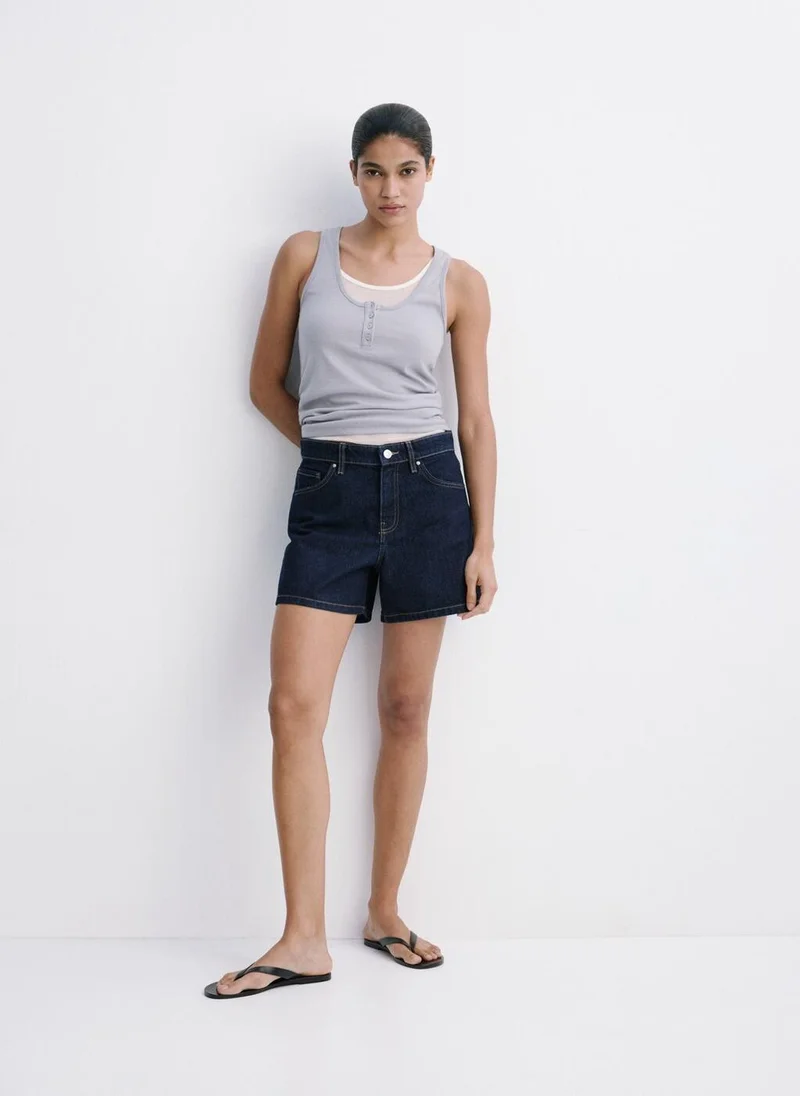 Mango TS-TEJANO SOFT Straight-Fit Denim Shorts for Women | Best Price UAE