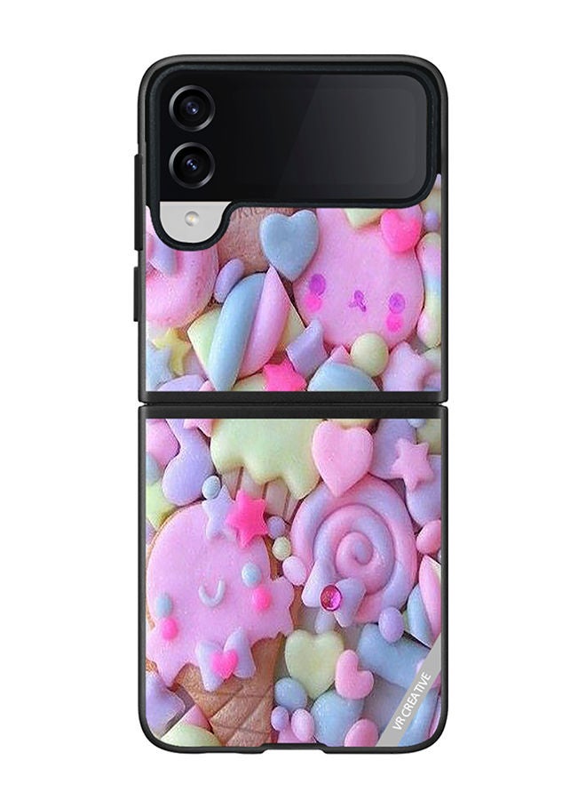 VR CREATIVE Protective Case Cover For Samsung Galaxy Z Flip4 Kawai Decoden Design Multicolour - Image 1