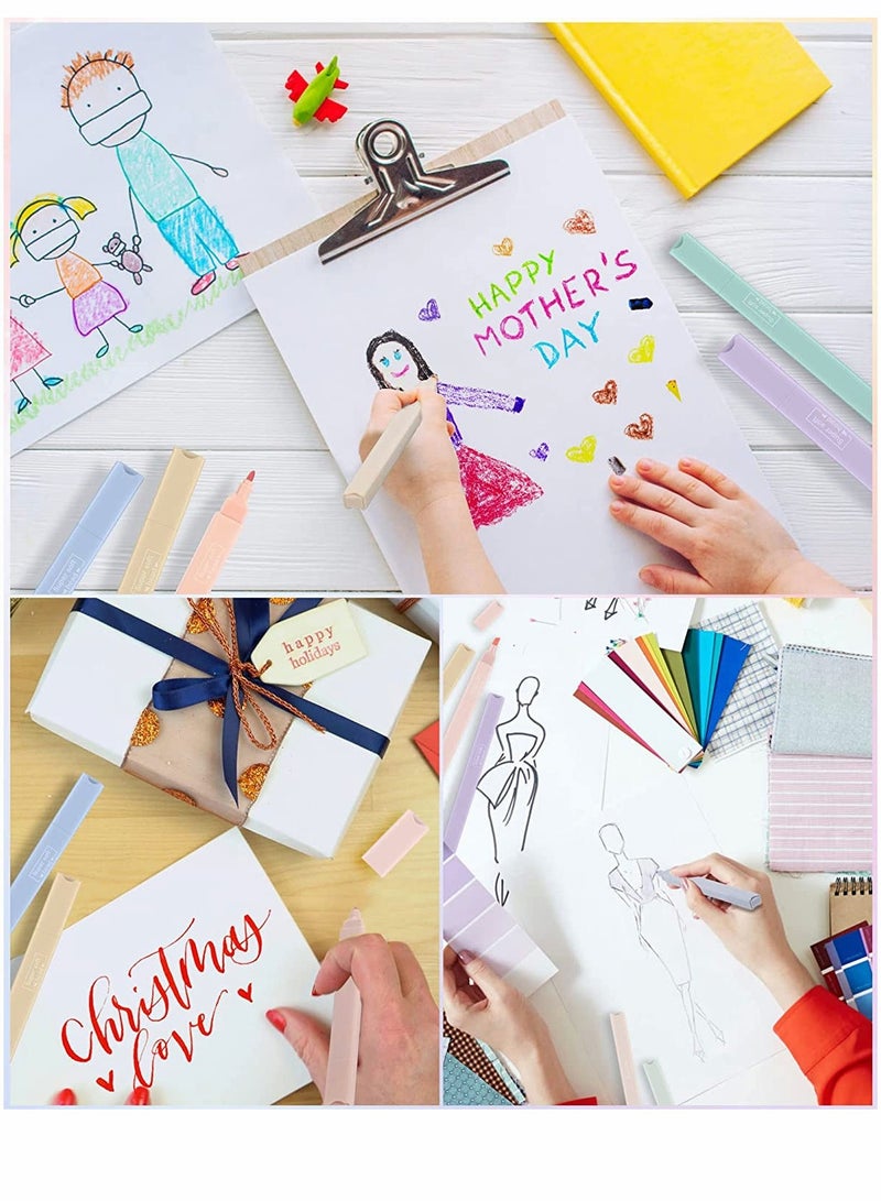 12-Color Double-Ended Highlighters with Chisel Tips - Soft Felt Tips, Quick-Dry, Easy to Hold Pastel Markers for Art and Study - Image 4