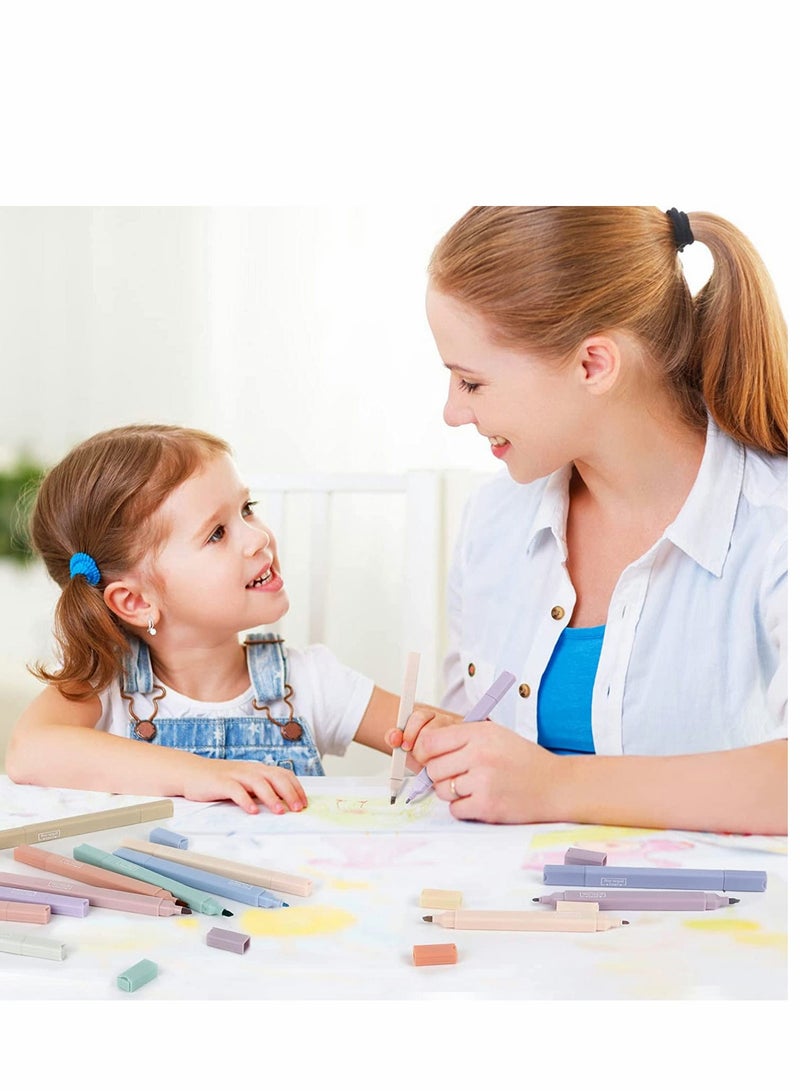 12-Color Double-Ended Highlighters with Chisel Tips - Soft Felt Tips, Quick-Dry, Easy to Hold Pastel Markers for Art and Study - Image 3